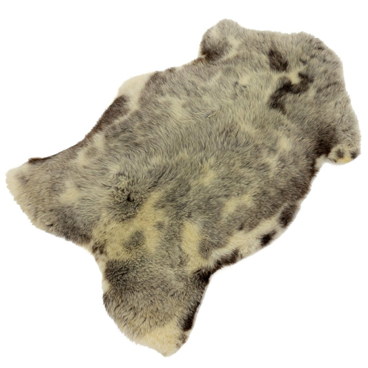 Coarse Short Wool Mix of Gray and Dark Ivory Sheepskin