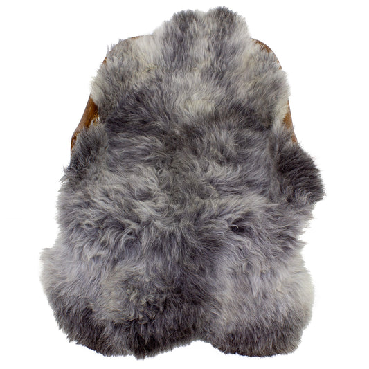 Coarse Short Wool Wide Gray Sheepskin