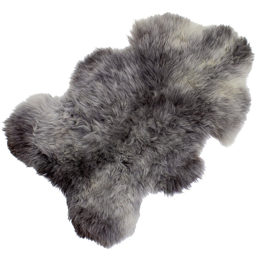 Coarse Short Wool Wide Gray Sheepskin
