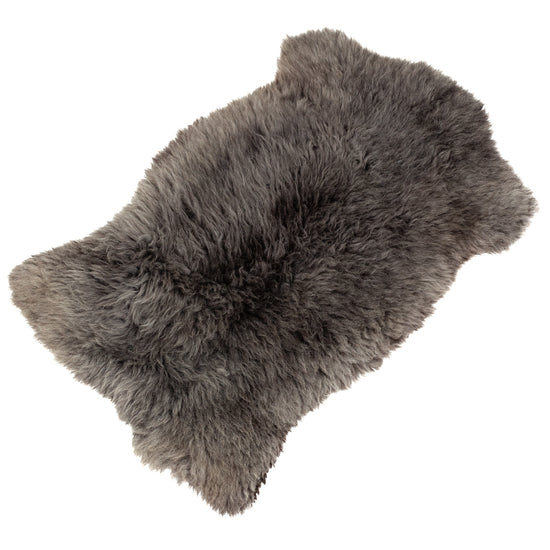 Coarse Thick Wool Dark Gray Mix Heidschnucke Sheepskin Rug