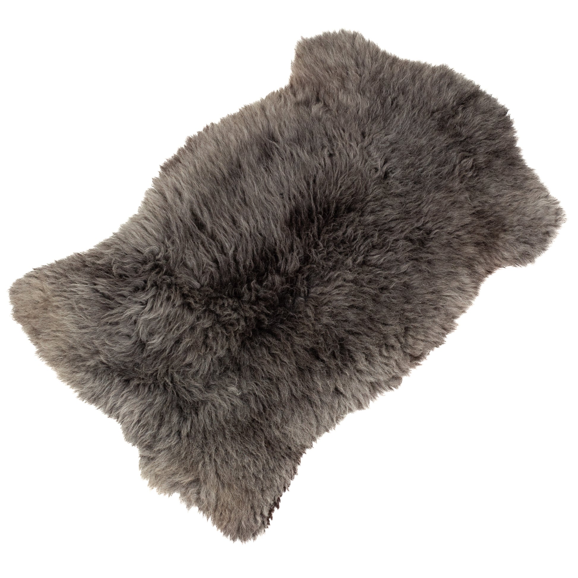Coarse Thick Wool Dark Gray Mix Heidschnucke Sheepskin Rug