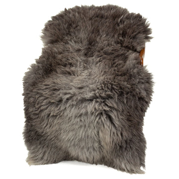 Coarse Thick Wool Dark Gray Silver Mix Heidschnucke Sheepskin