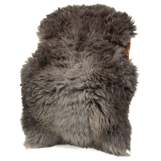 Coarse Thick Wool Dark Gray Silver Mix Heidschnucke Sheepskin