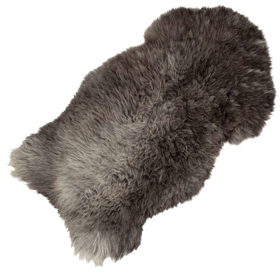 Coarse Thick Wool Dark Gray Silver Mix Heidschnucke Sheepskin Rug