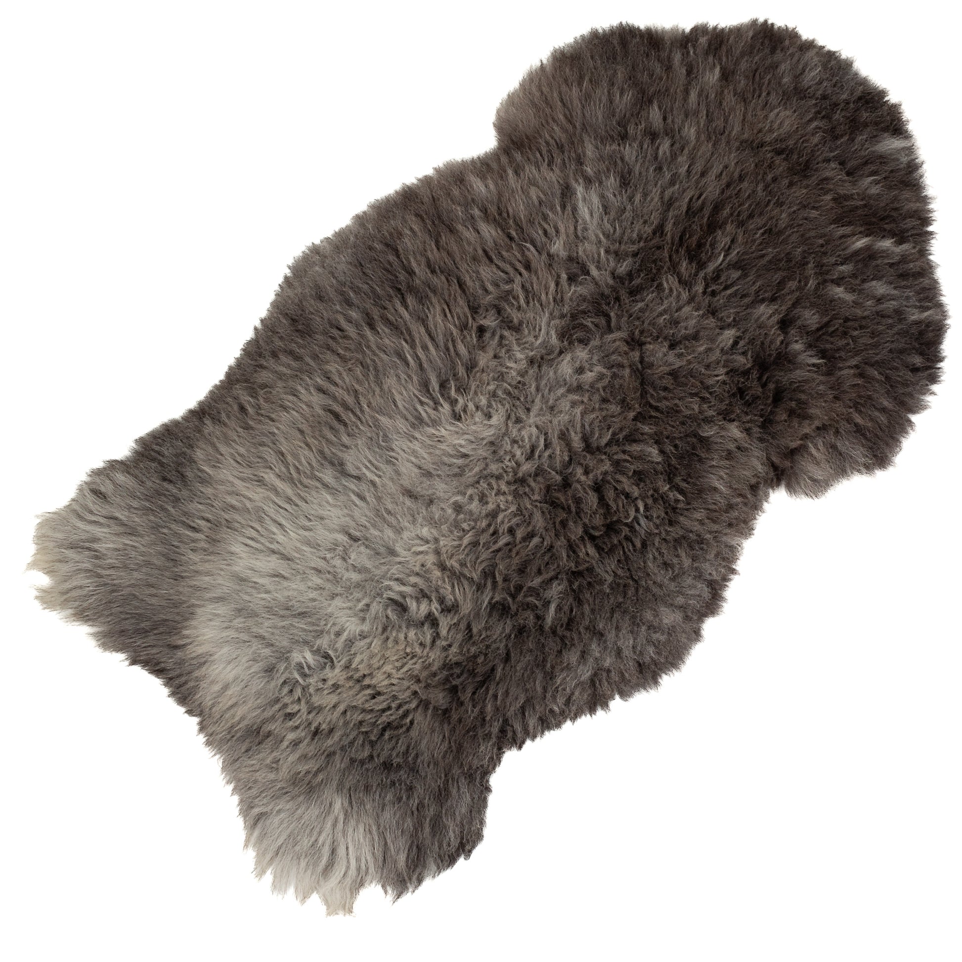 Coarse Thick Wool Dark Gray Silver Mix Heidschnucke Sheepskin Rug