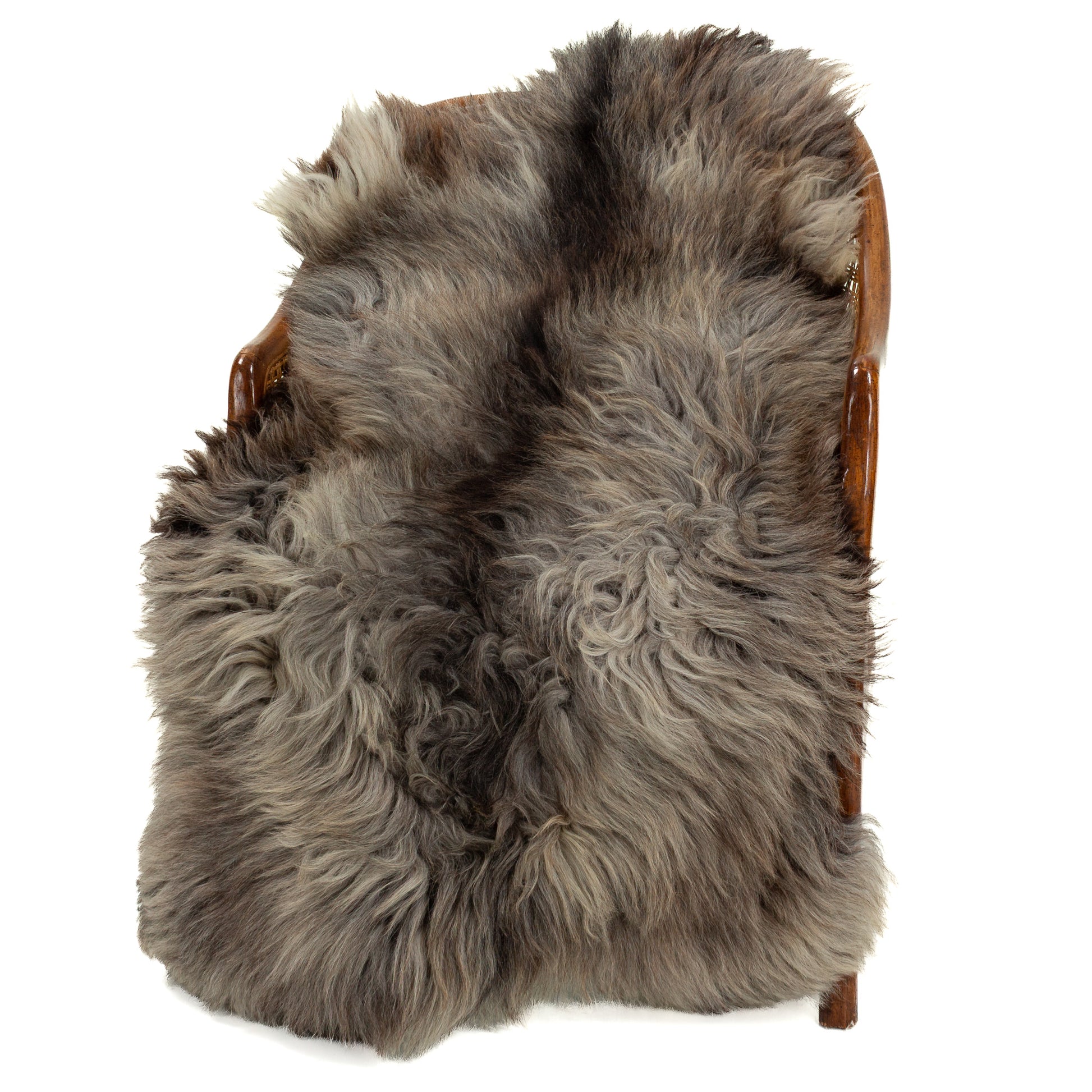 Coarse Thick Gray Black Mix Heidschnucke Sheepskin