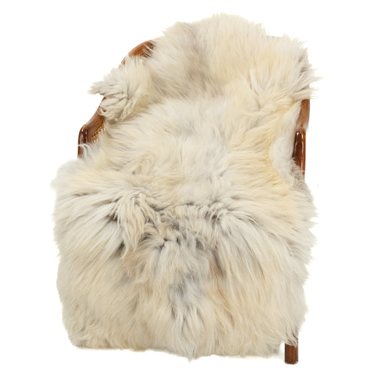 Coarse Thick Wool Ivory White w Dark Heidschnucke Sheepskin