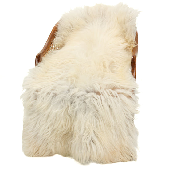 Coarse Thick Wool White w Some Dark Heidschnucke Sheepskin