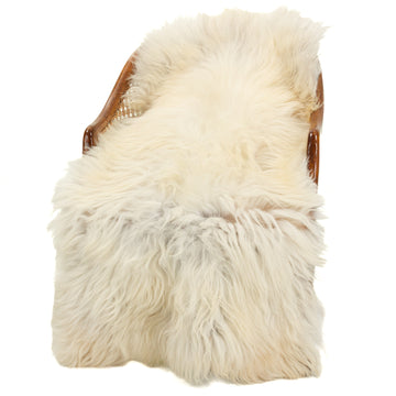 Coarse Thick Wool White w Some Dark Heidschnucke Sheepskin