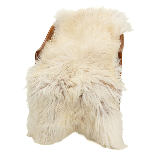 Coarse Thick Wool Ivory White w Some Dark Heidschnucke Sheepskin