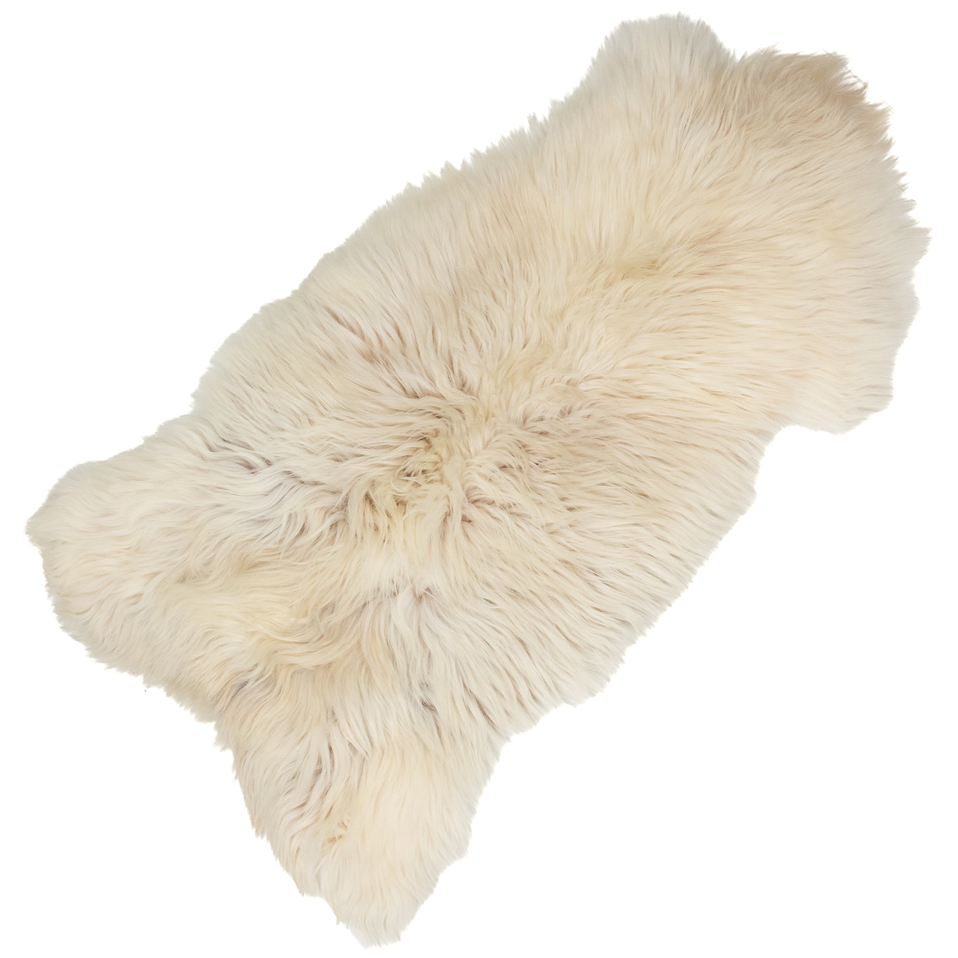 Coarse Thick Wool Ivory White w Some Dark Heidschnucke Sheepskin Rug