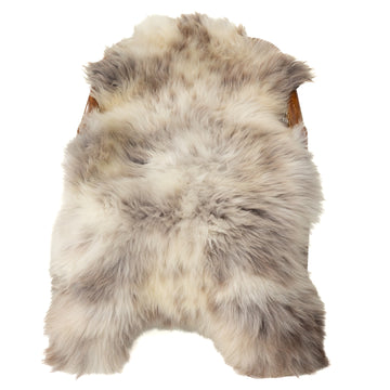 Creamy White Dark Brown Mottled Sheepskin