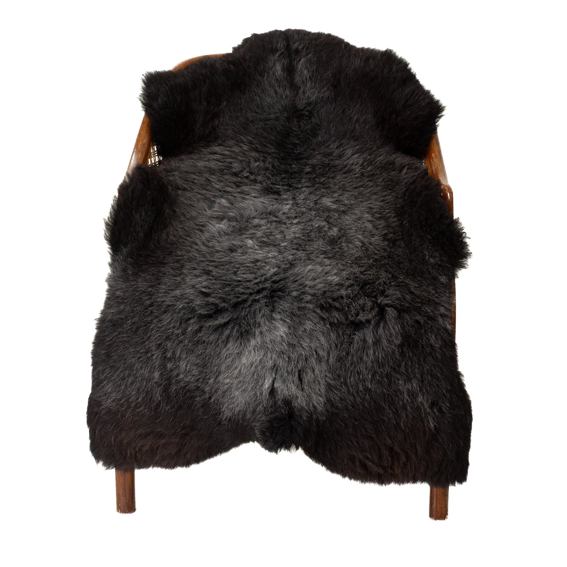 Cushy Black w White Gray Hairs Sheepskin
