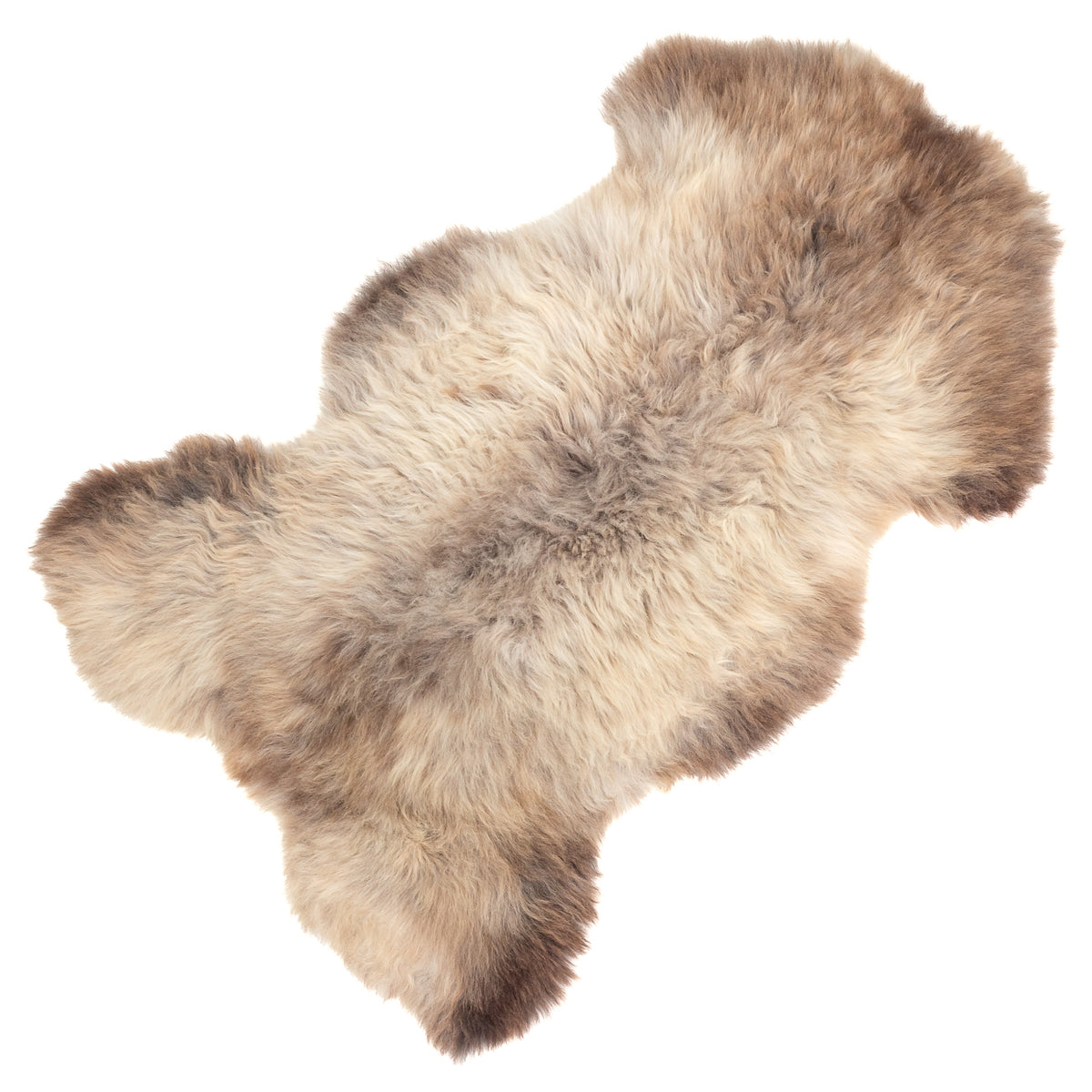 Cushy Brown Gray Mix Sheepskin Rug