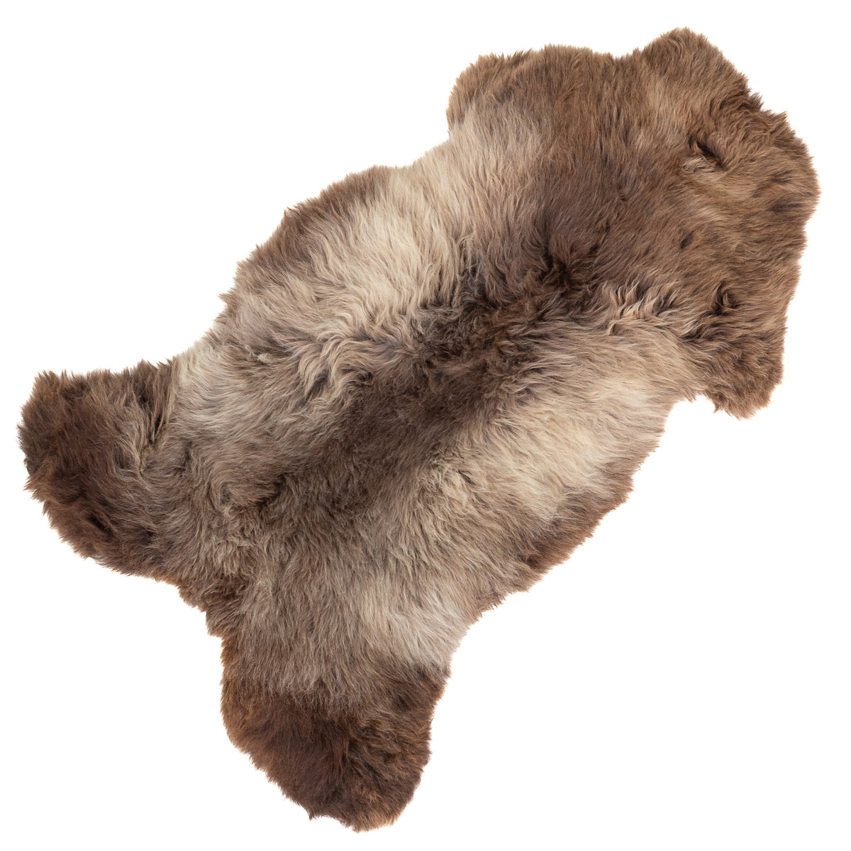 Cushy Brown Gray White Sheepskin Rug