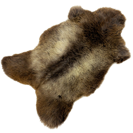 Cushy Brown with Silver Gray Pattern Sheepskin