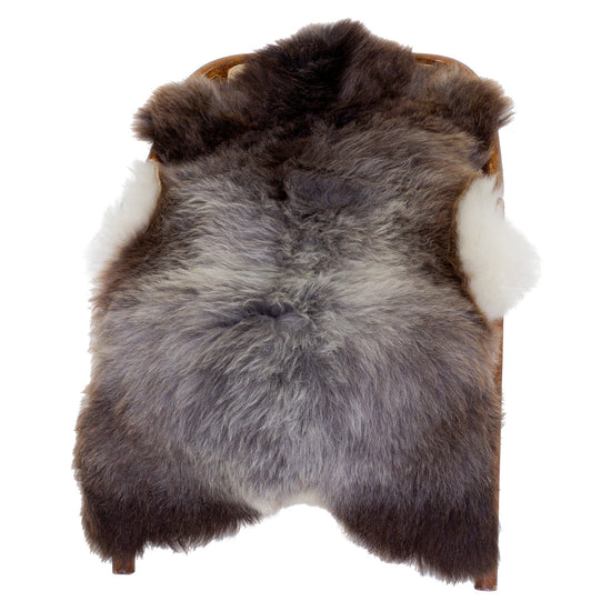 Cushy Dark with Silver Gray and White Side Tufts Sheepskin