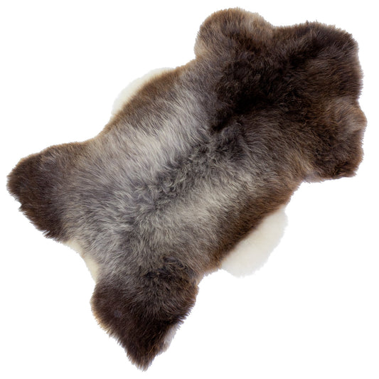 Cushy Dark with Silver Gray and White Side Tufts Sheepskin