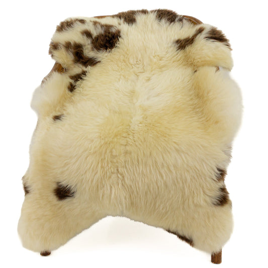 Wide Cushy Golden Ivory w Brown Spots Sheepskin
