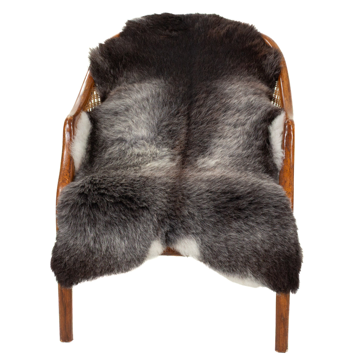 Cushy Short Wool Black w Silver White Sheepskin