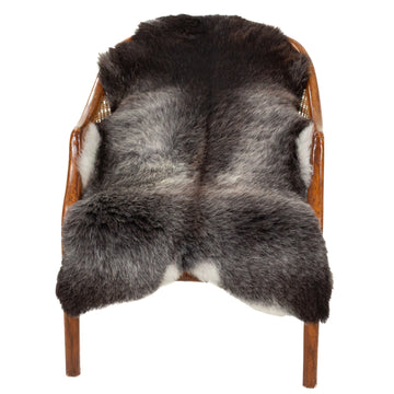 Cushy Short Wool Black w Silver White Sheepskin