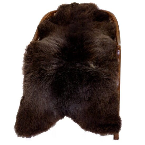 Cushy Short Wool Brown w Some White Sheepskin