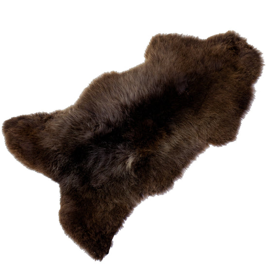 Cushy Short Wool Brown w Some White Sheepskin