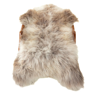 Cushy  White w Grayish Brown Mottled Sheepskin