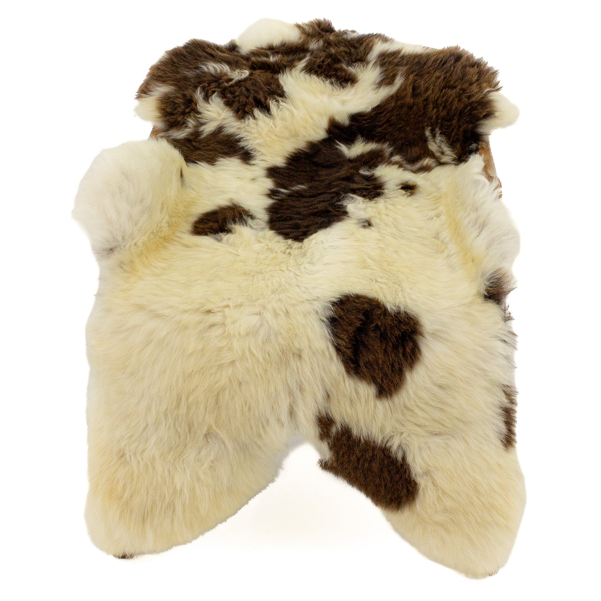 Cushy White w Brown Spots Sheepskin