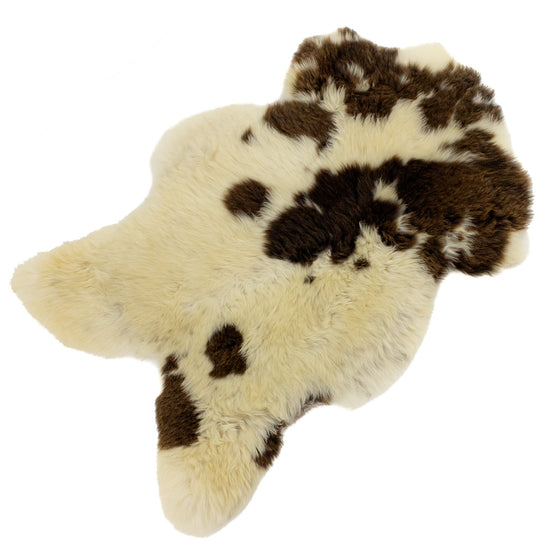 Cushy White w Brown Spots Sheepskin