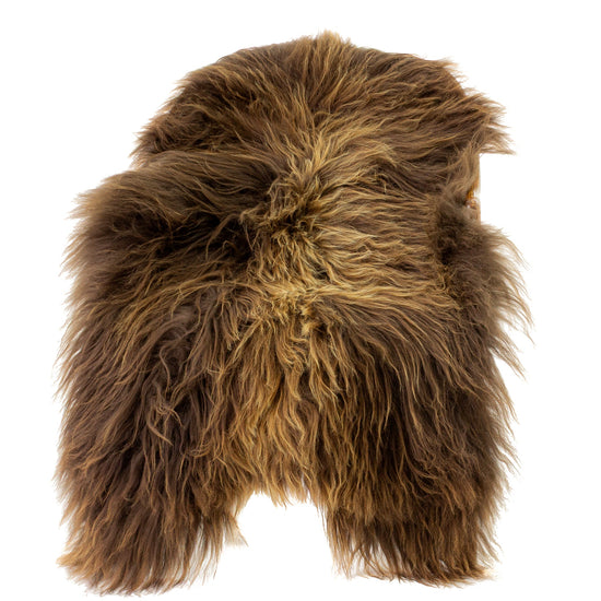 Dark Brown w Blonde Stripe Icelandic Sheepskin