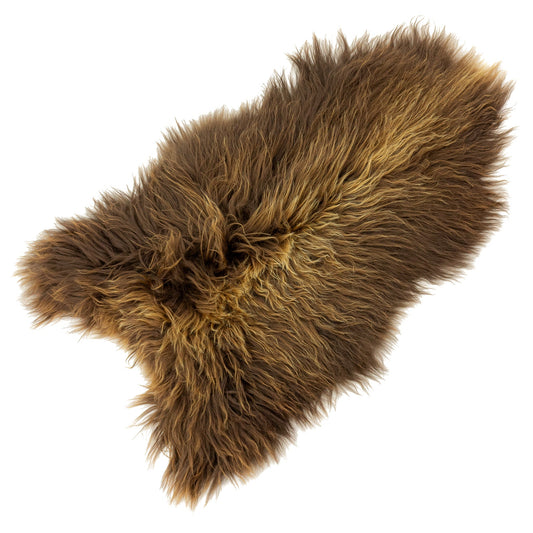 Dark Brown w Blonde Stripe Icelandic Sheepskin