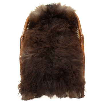Dark Brown w Gray Long Wool Swedish Sheepskin