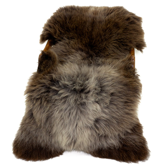 Huge Dark Brown w Silver Gray Sheepskin