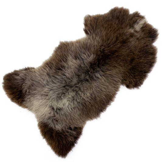 Huge Dark Brown w Silver Gray Sheepskin