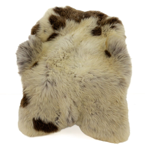 Large Wide Dark Ivory w Brown Mix Sheepskin