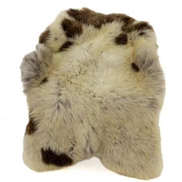 Large Wide Dark Ivory w Brown Mix Sheepskin