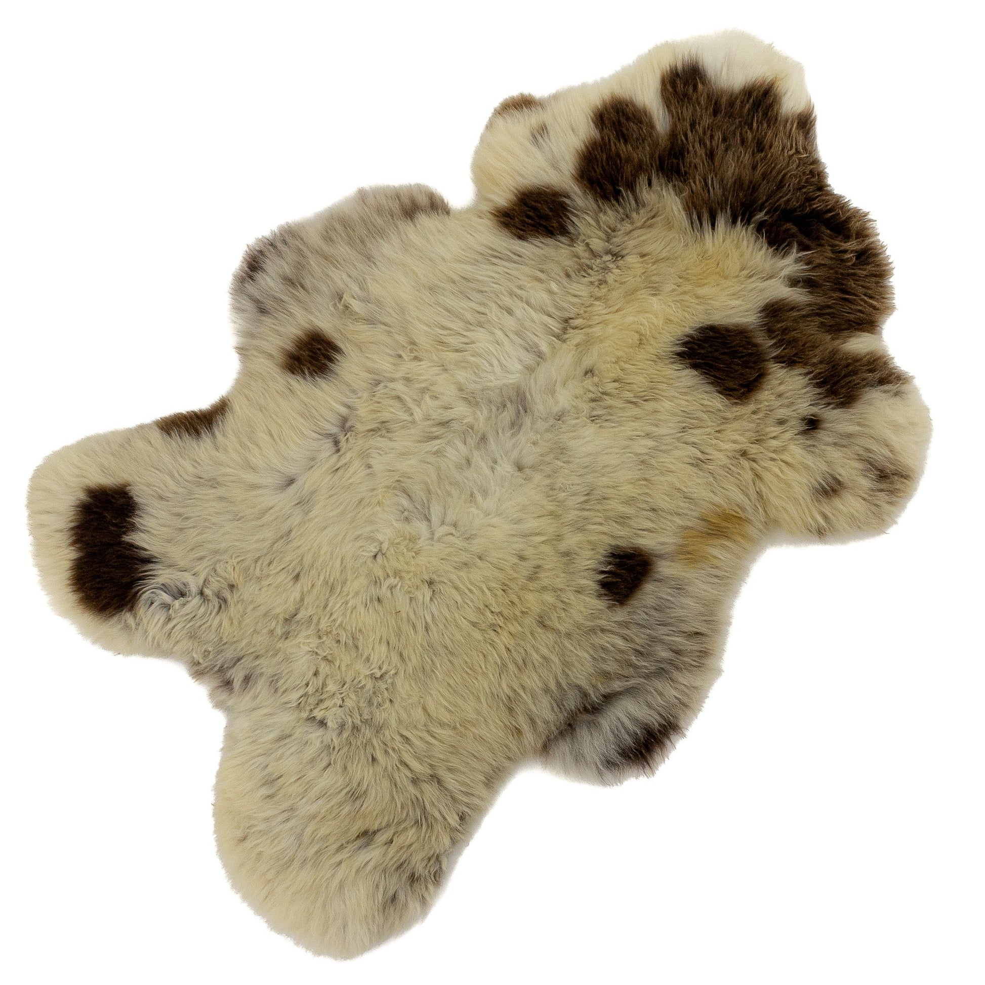 Large Wide Dark Ivory w Brown Mix Sheepskin