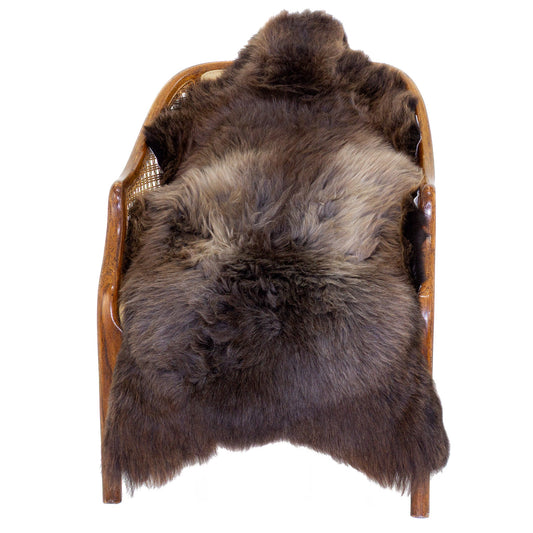 Dark and Light Brown w Silver Mix Sheepskin