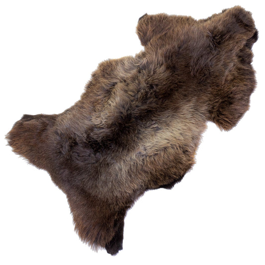 Dark and Light Brown w Silver Mix Sheepskin