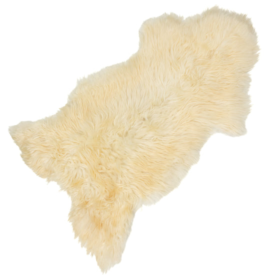 Flat Shaggy Ivory White Swedish Sheepskin Rug