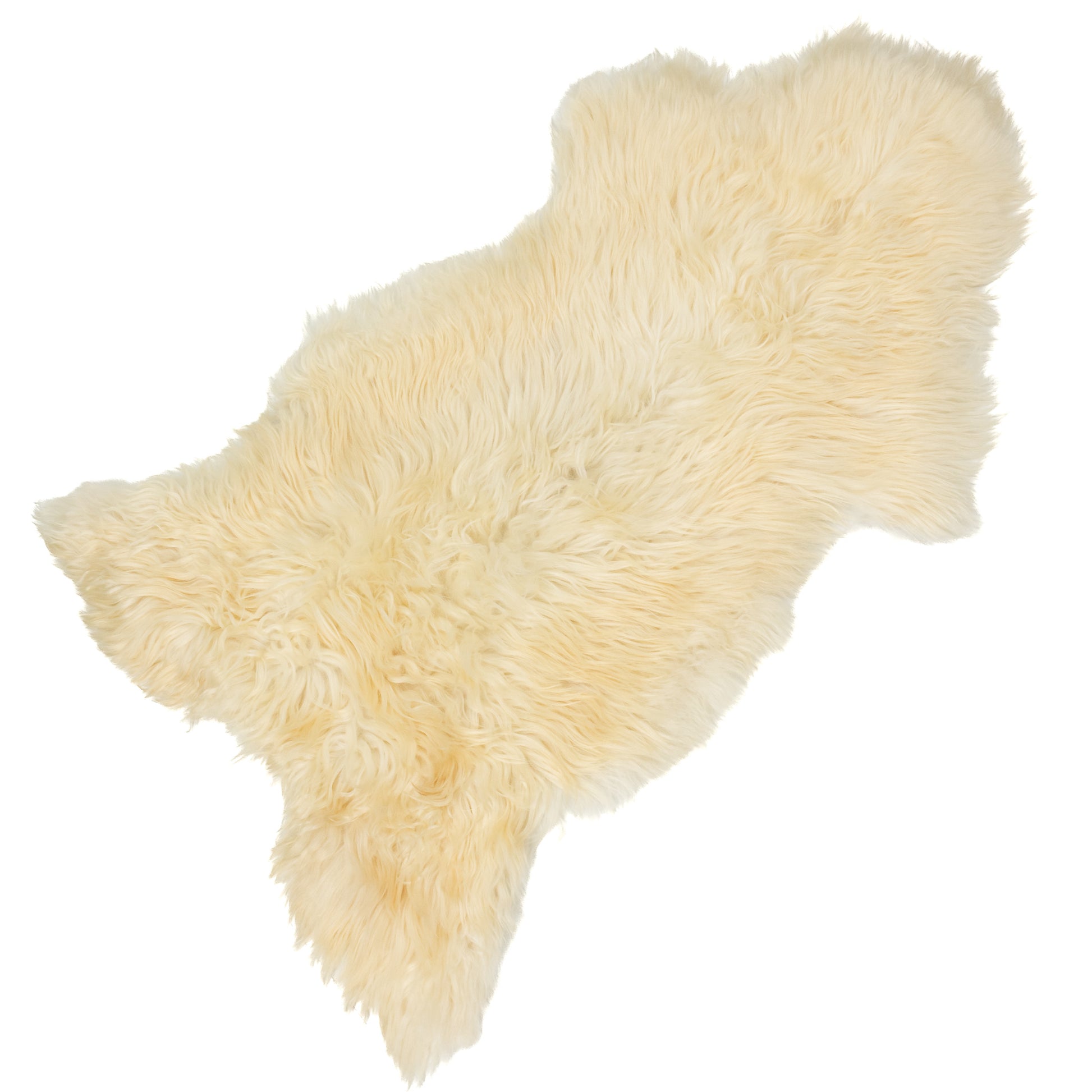 Flat Shaggy Ivory White Swedish Sheepskin Rug
