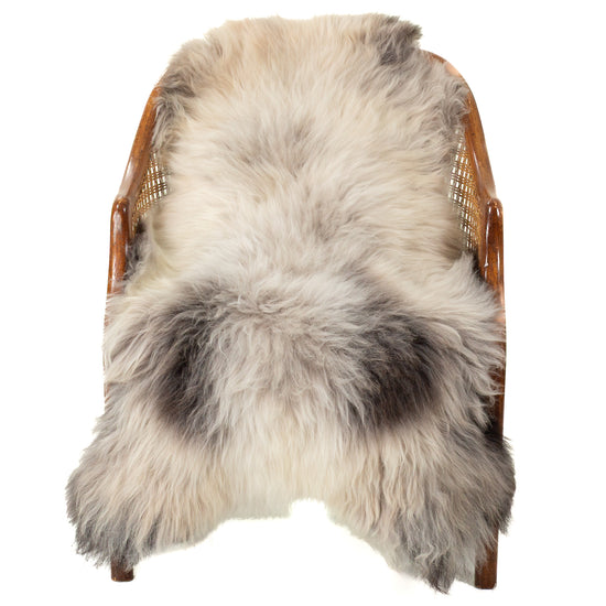 Gray Black White Brown Mix Sheepskin