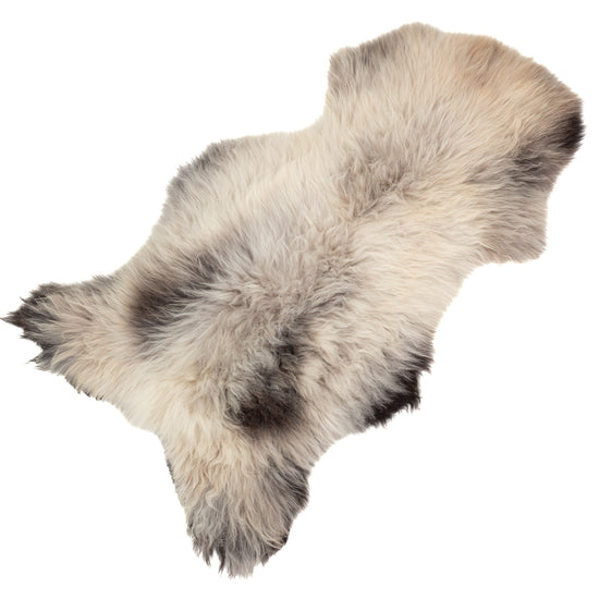 Gray Black White Brown Mix Sheepskin Rug
