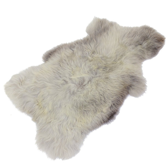Large Thin Flat Silver w Gray Sheepskin