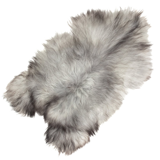 Gray White Black Mix Icelandic Sheepskin Rug