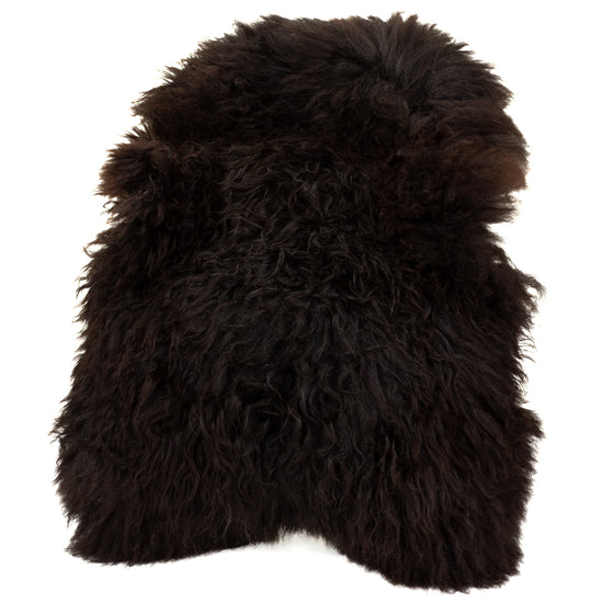 Huge Black Thick Long Wavy Wool Swedish Sheepskin