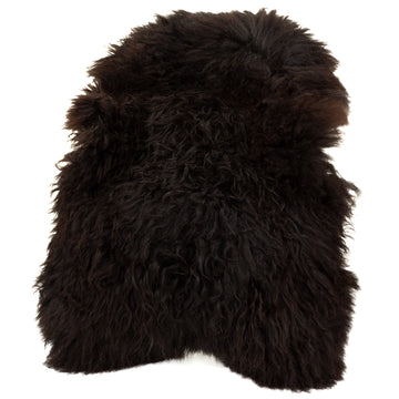 Huge Black Thick Long Wavy Wool Swedish Sheepskin