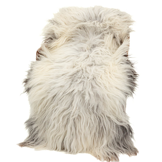 Huge Coarse Long Thick Wool White w Black Heidschnucke Sheepskin