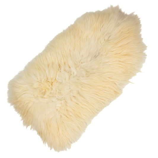 Huge Heavy Long Coarse Wool Ivory White Heidschnucke Sheepskin Rug